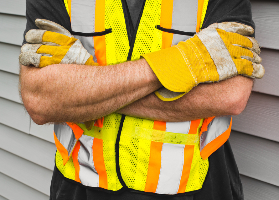 Safety Vest And Work Gloves